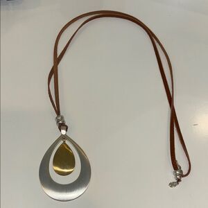 Lucky Brand Silver and Gold Layered Pendant Necklace